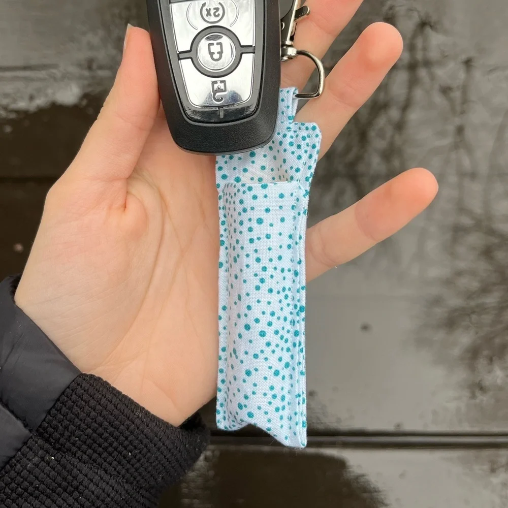 Handmade Burt’s bees chapstick holder with swivel keychain